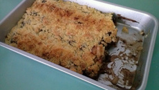 Crumble pomme, poire, chocolat