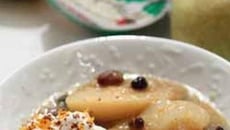 Tajine d'hiver aux fruits, épices et mincemeat et son cottage-cheese cannelle-orange