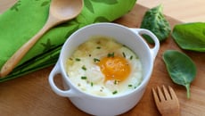 Œuf cocotte épinard et Chabichou