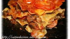 Lasagnes aux aubergines et jambon cru