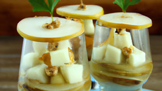 Verrines poires roquefort miel