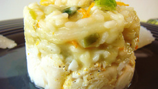 Risotto au fenouil, orange, et cabillaud