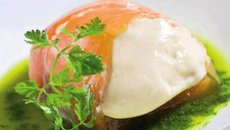 Raviolis de saumon fumé à la mousse de Philadelphia et au pesto