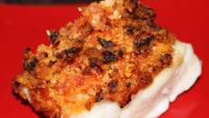 Dos de cabillaud en crumble croustillant de chorizo