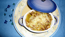 Gratin de morue à la fondue de poireaux