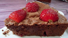 Gâteau chocolat -fraises