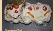 Bûche blanche crème citron et oranges confites