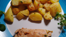 Pomme de terre au bleu acompagner d'un filet de poulet