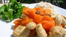 Mijoté de poulet, carottes & raisins secs