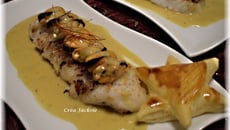 Dos de cabillaud et moules sauce safranée étoilée