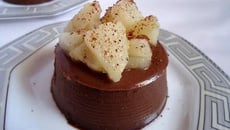 Panna cotta italienne au chocolat et aux poires