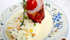 Paupiettes de lotte et son riz safrane colorée