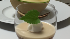 Mousse de melon et sa gelée de porto
