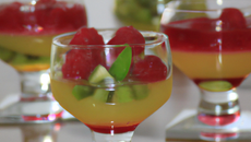 Verrines de kiwi et framboises