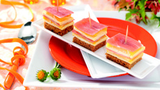 Millefeuille sucré - salé à la mangue et à la Tomme de Savoie