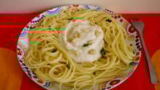 Spaghetti sauce crémeuse ricotta et artichauts