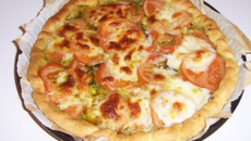 Tarte tomates, pesto, mozzarella