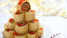 Wraps au saumon fumé et œufs de saumon