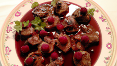 Cervelles d'agneau au vinaigre de framboise