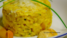 Risotto aux champignons parfumé au safran