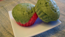 Muffins légers au thé vert et à la framboise