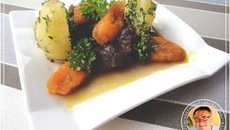 Bœuf bourguignon et sa marinade aux petits légumes