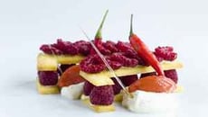 Framboises comme un millefeuilles