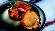 Tarte aux deux pommes et orange, crumble de châtaignes