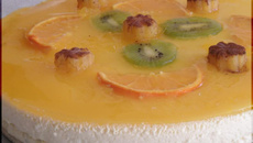 Bavarois aux kiwis et son miroir d'oranges