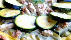 Tarte poulet roquefort courgettes
