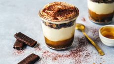 Tiramisu caramel beurre salé & crêpes dentelle chocolat noir
