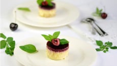 Cheese cake au Philadelphia, miroir aux cerises noires