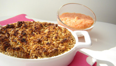 Galette de kasha aux tomates séchées et ses tomates emulsionnée