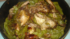 Cailles rôties aux pois gourmands