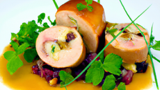 Poulet farci au foie gras marrons facile