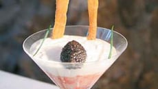 Marinade de langoustines et Piquillos au caviar d'Aquitaine