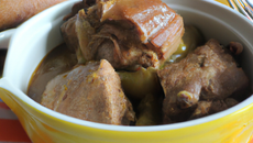 Roti de porc en cocotte à la moutarde