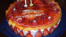 Entremet fraises-framboises
