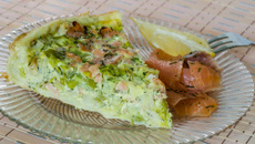Quiche aux poireaux et au saumon