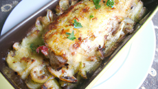 Gratin d'andouillette au Saint Marcellin