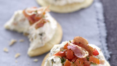 Pizzetas d'Apérivrais tartinade saumon et tartare de tomate à la coriandre
