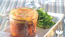 Bocal de Parmentier de canard et de confit d'aubergine