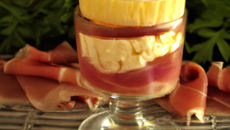 Verrine de jambon et de camembert