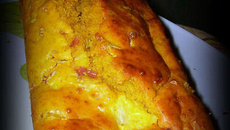 Cake évasion jambon, ananas, fromage de chèvre, épices à colombo