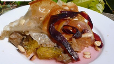 Pastilla d'aubergine et figue glacée au sirop de citron