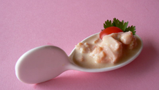 Cuillère de saumon au lait de coco