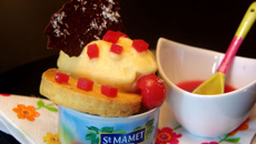 Salade de fruits, plusieurs textures