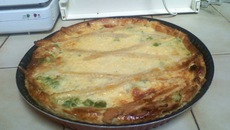 Tarte aux asperges vertes et au jambon cuit