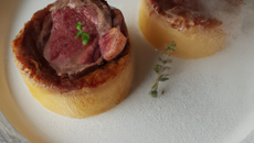 Petits Flans de Champerloises et Magret fumé
