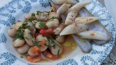 Salade de haricot de Soissons et couteaux